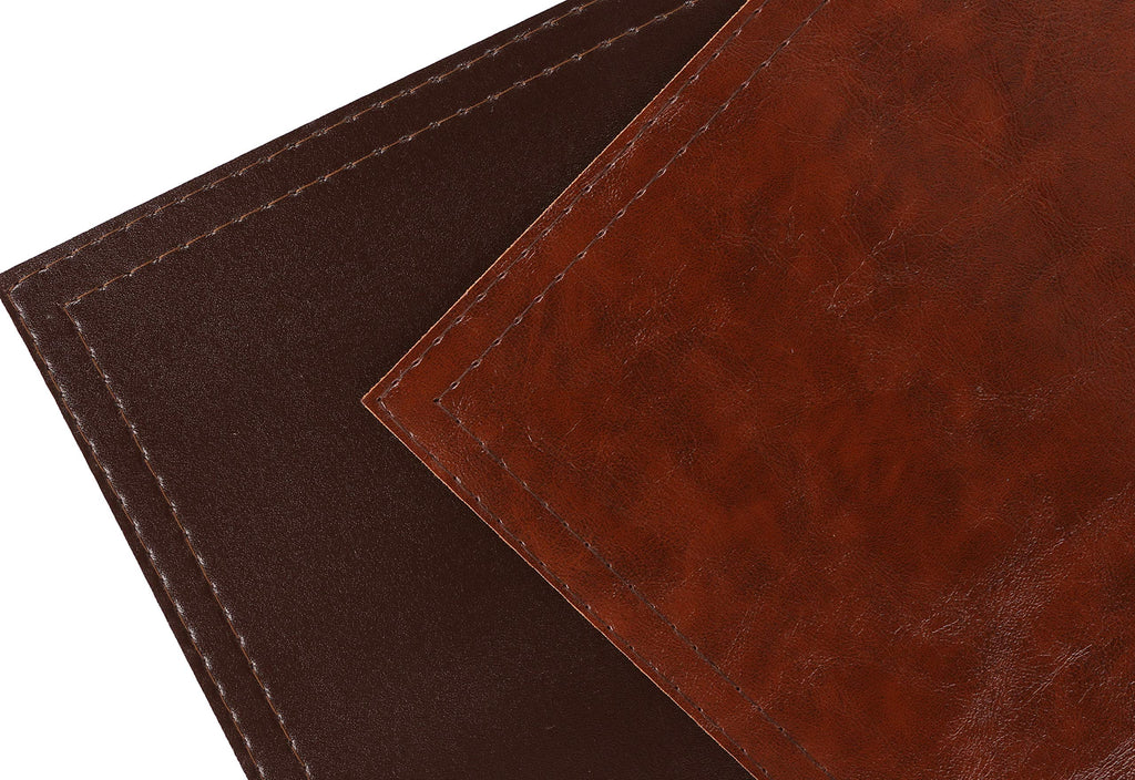Waterproof PU Placemats, Faux Leather Dining Table Mat, Set of 4, Easy to Wipe Off Scrub Vinyl Mat, Heat & Stain