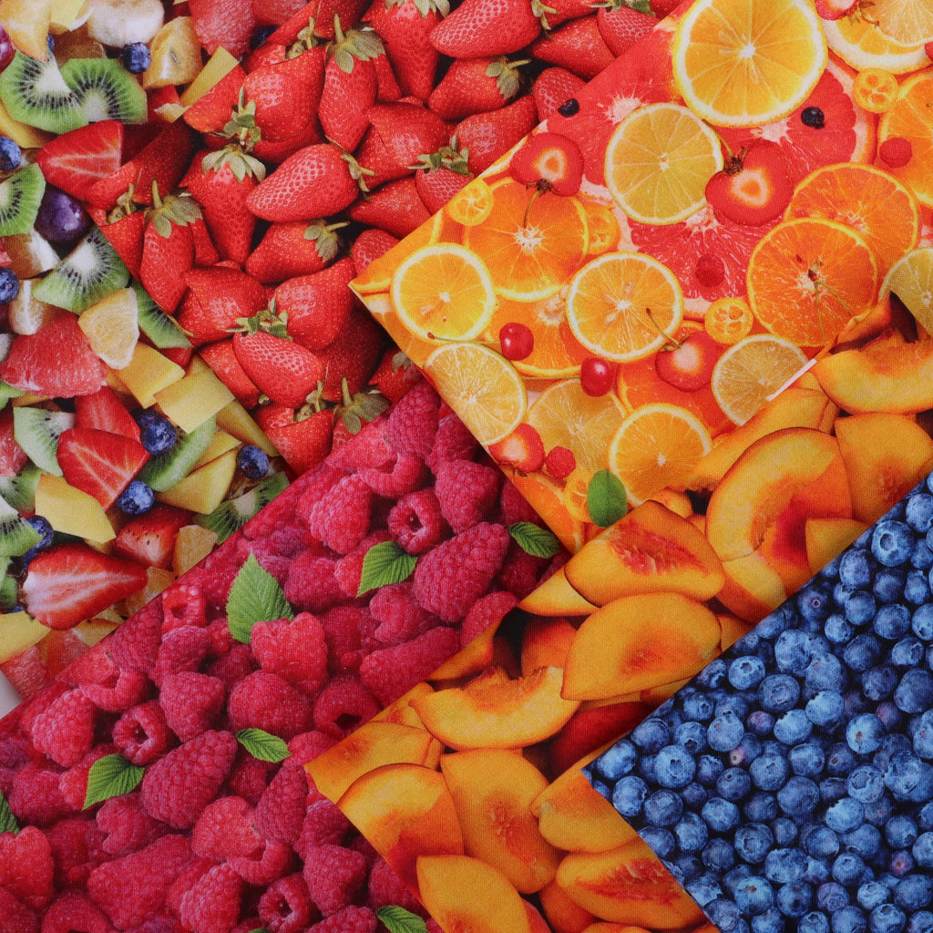 Fruits-Vegetables Cotton, Peaches Cut by The Yard