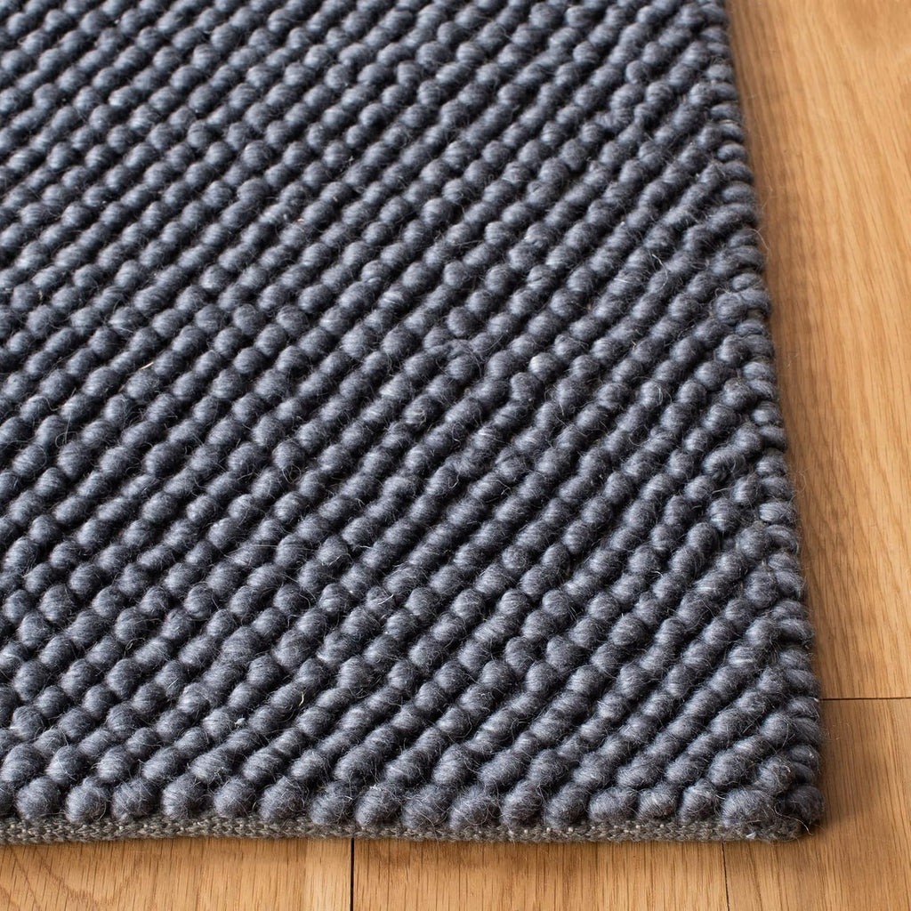 Area Rug 9x12 - Natura - Large - Dark Grey, Handmade Wool Blend, Textured Design