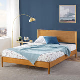 Allen Mid Century Wood Platform Bed Frame, Solid Wood Foundation, Wood Slat Support, No Box Spring Needed