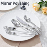 Hammered Silverware Set, 30-Piece Flatware Set