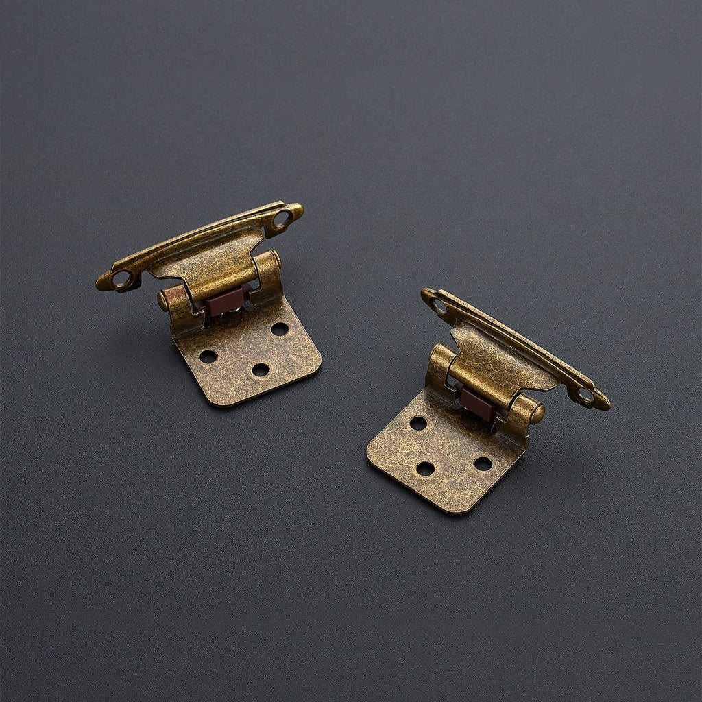 Antique Bronze Cabinet Hinges, 1/2 Inch Overlay, 60 Pack (30 Pairs)