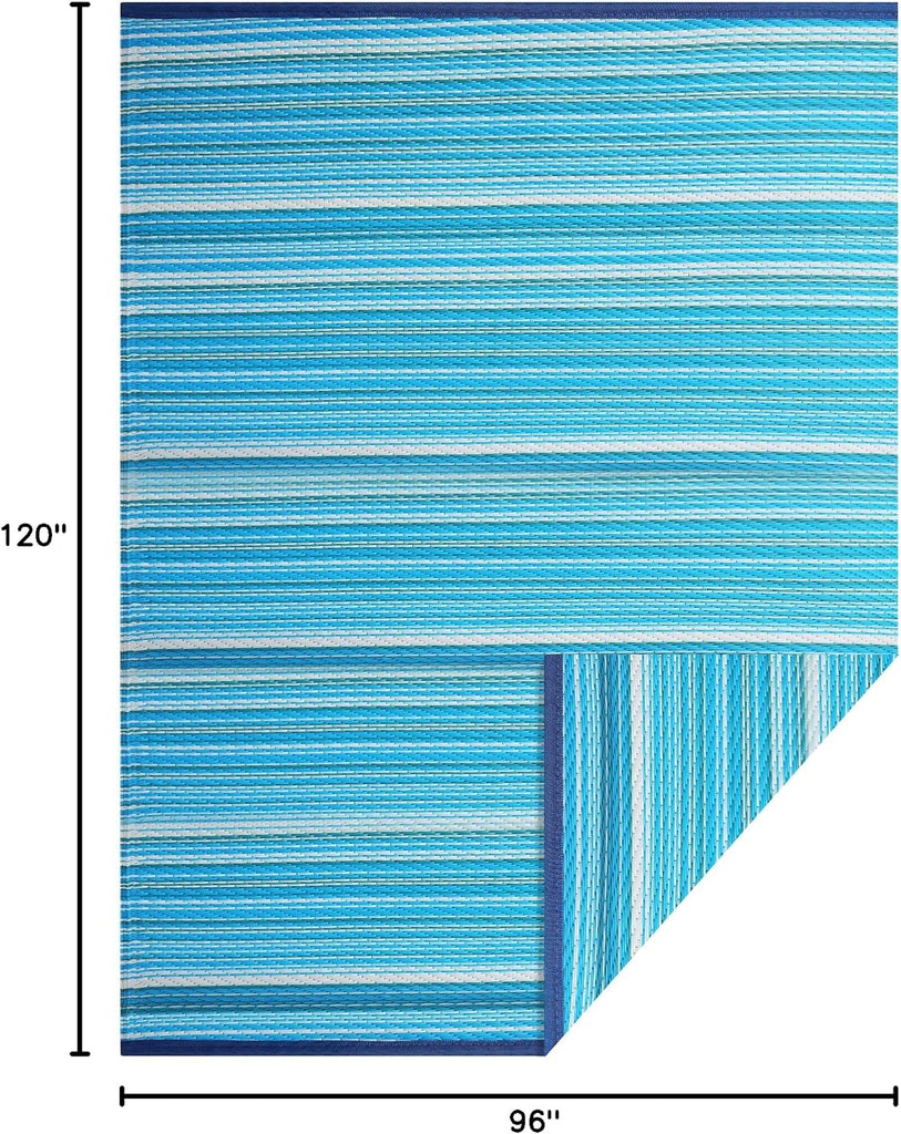 Reversible Outdoor/Indoor Plastic Rug Plastic Straw Rug Waterproof Portable Mat, Easy to Clean and Fold,Perfect for