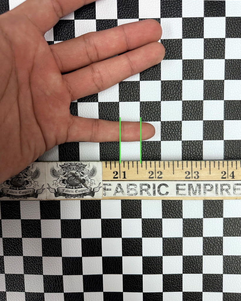 Vinyl Upholstery Embossed Fabric Racing Checkers 54" Wide Sold By The Yard