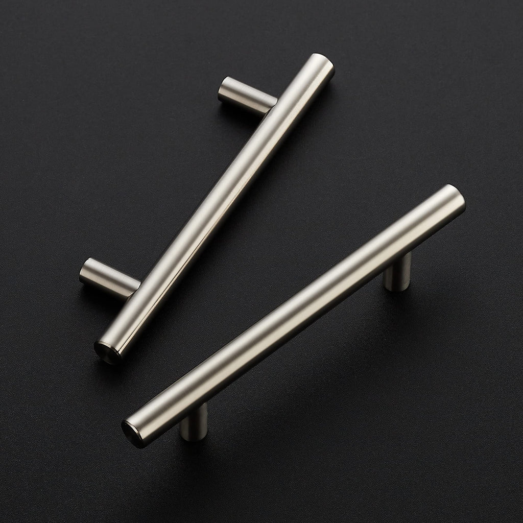 Brushed Nickel Cabinet Handles Round Drawer Pulls 6 Inch 25 Pack