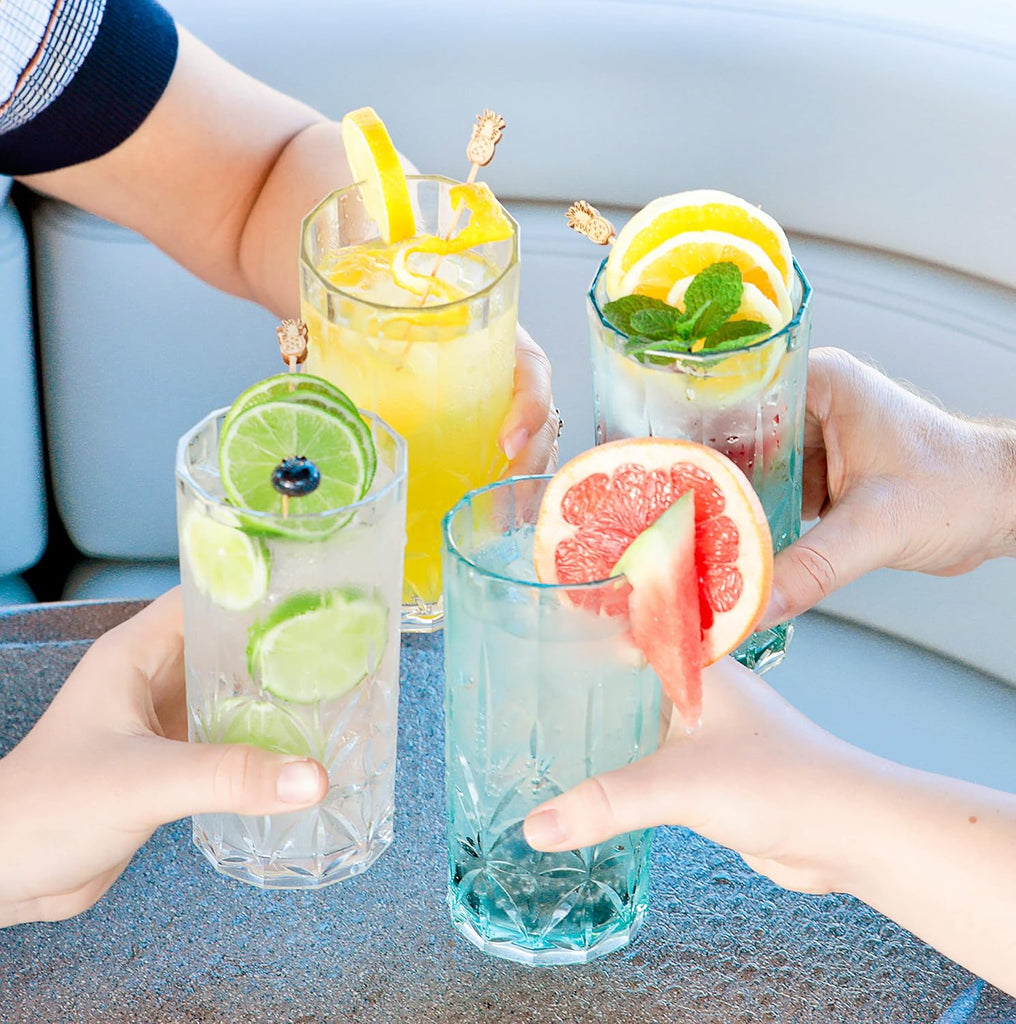 Shatterproof Tritan Tall Tumbler, Set of 4, 18oz - Myrtle Beach Drinking Glasses - Unbreakable Plastic Drinking