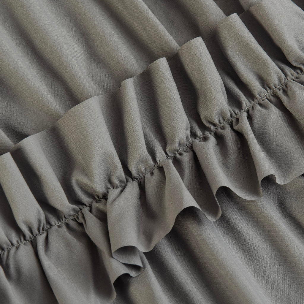Farmhouse Ruffle, Gray, 72 x 72 in