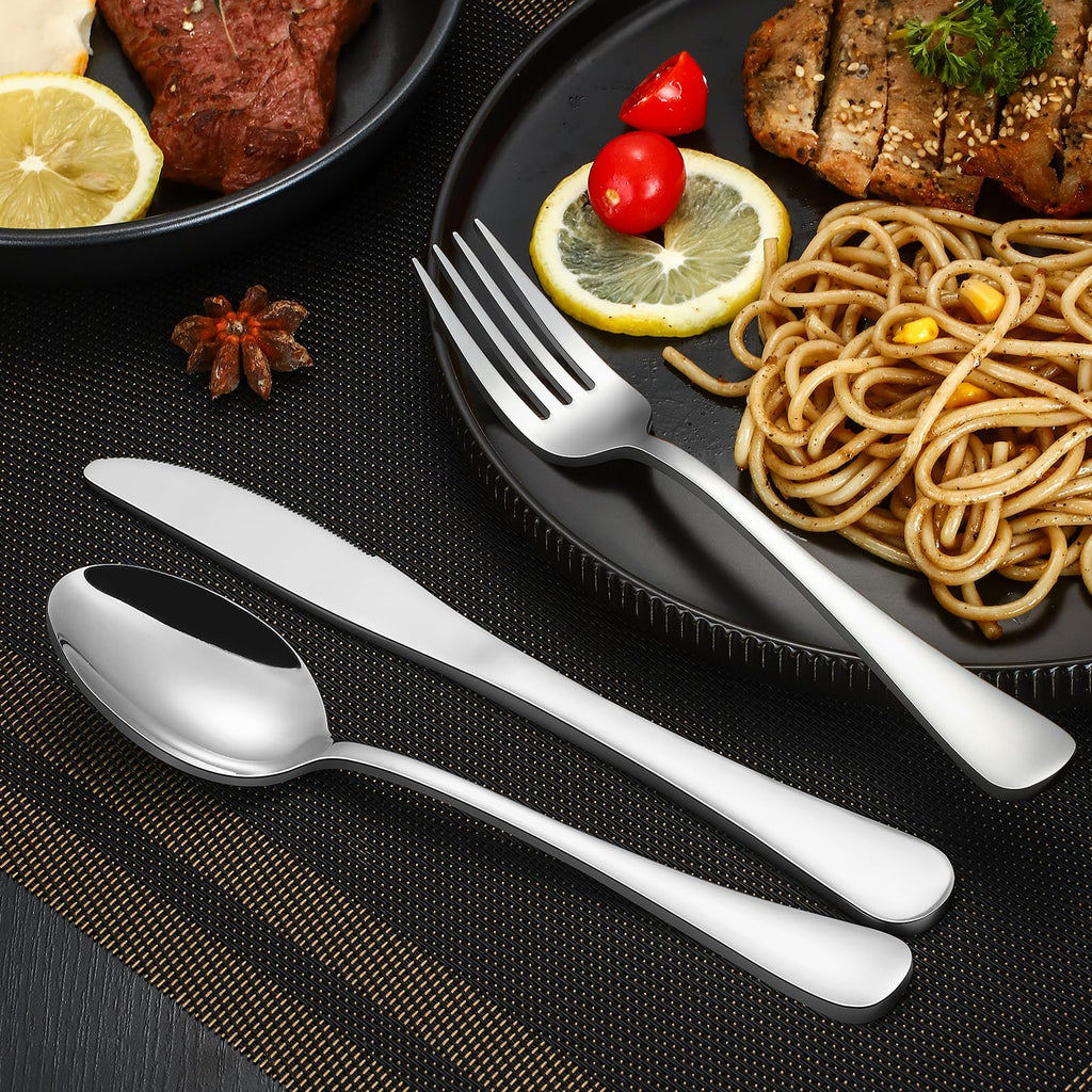 40-Piece Silverware Set, Stainless Steel Flatware Cutlery Set Service for 8, Utensils Include Knife Fork Spoon