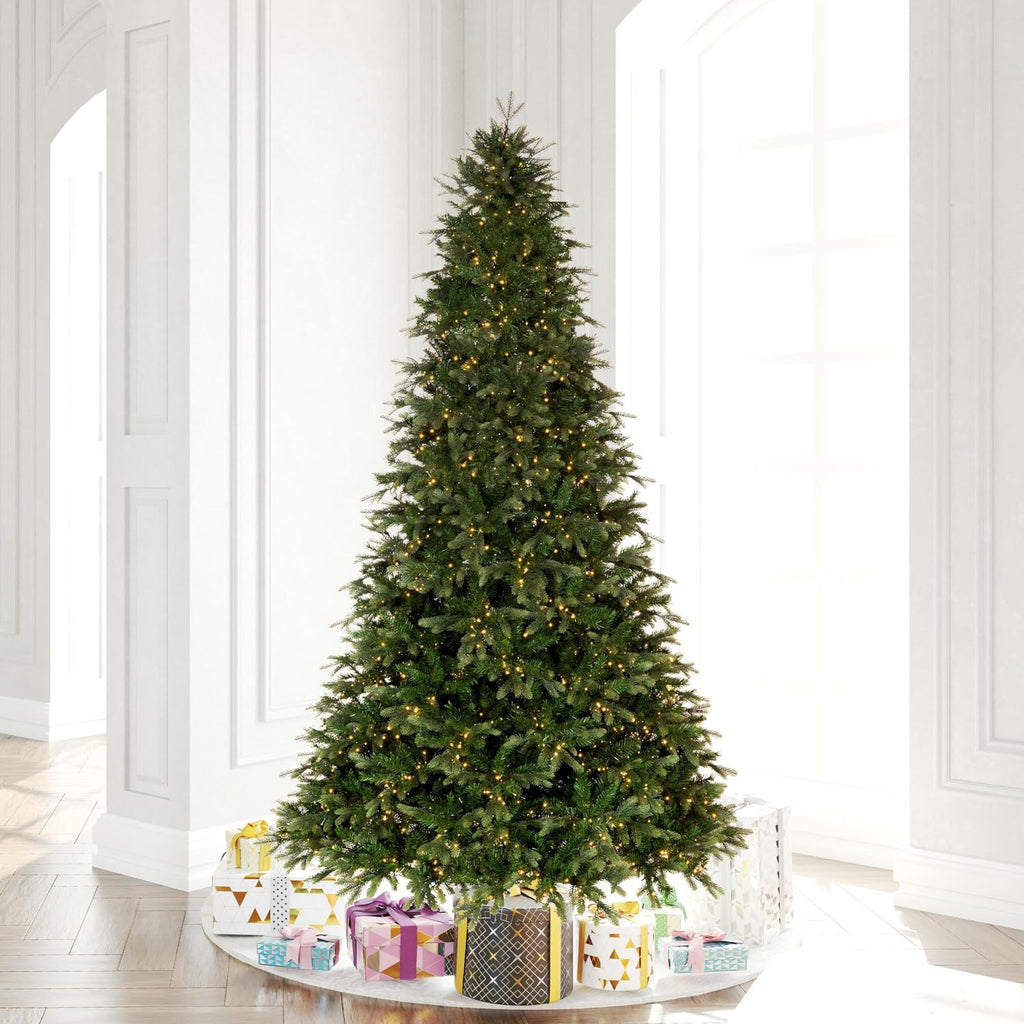 7.5' x 56" Douglas Fir Artificial Pre-Lit Christmas Tree, Warm White 3mm Low Voltage LED Wide Angle Lights - Lifelike