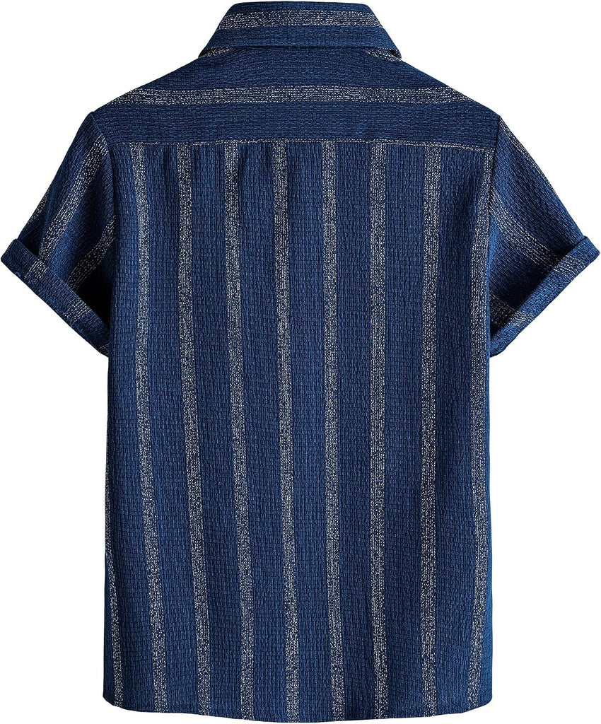 Boys Shirts Casual Button Down Shirt Short Sleeve Dress Shirt