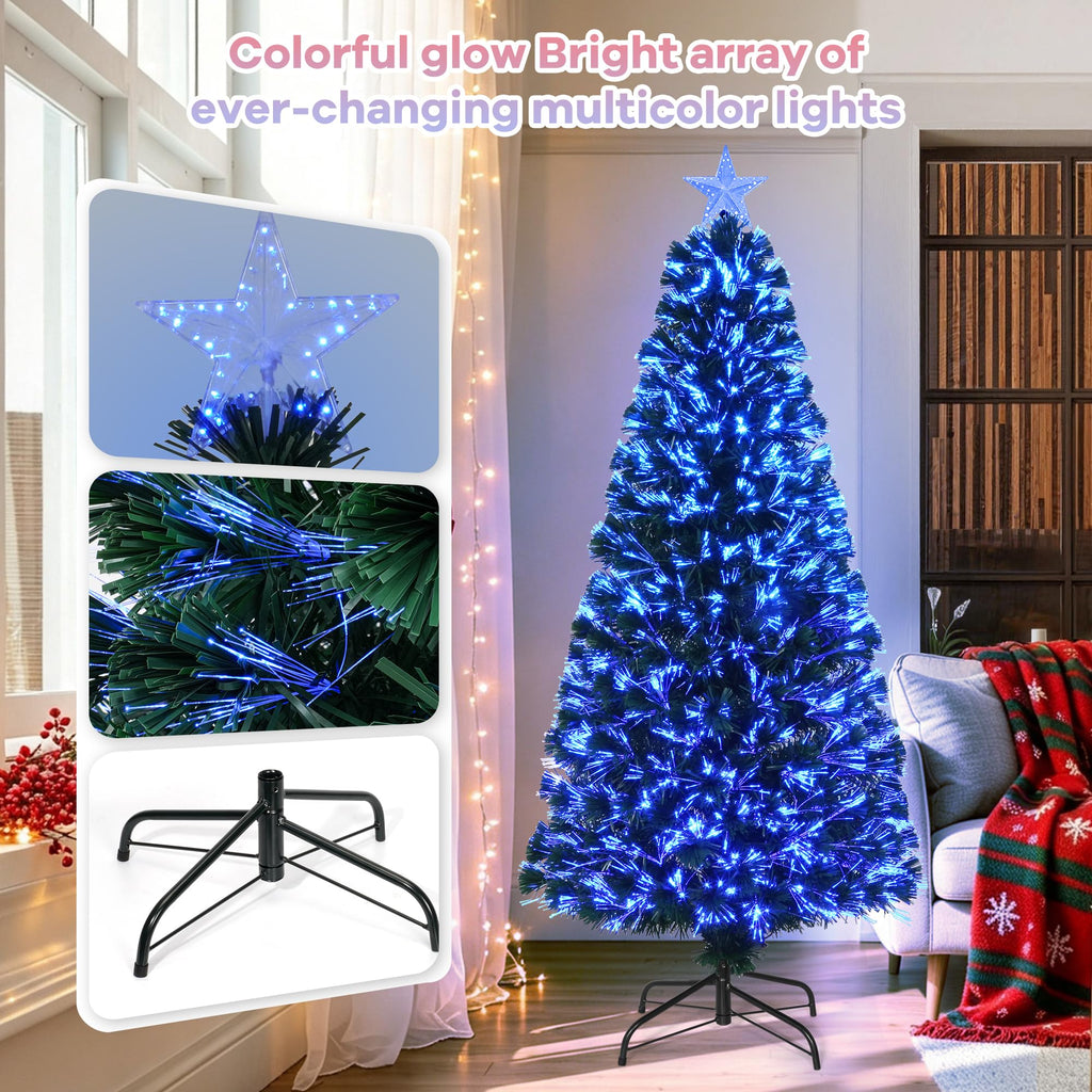 5FT Fiber Optic Christmas Tree with Top Star