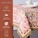 Table Cloth Square Table 100% Cotton 54 x 54 Inches Fall Tablecloth Reusable Everyday Use for Thanks