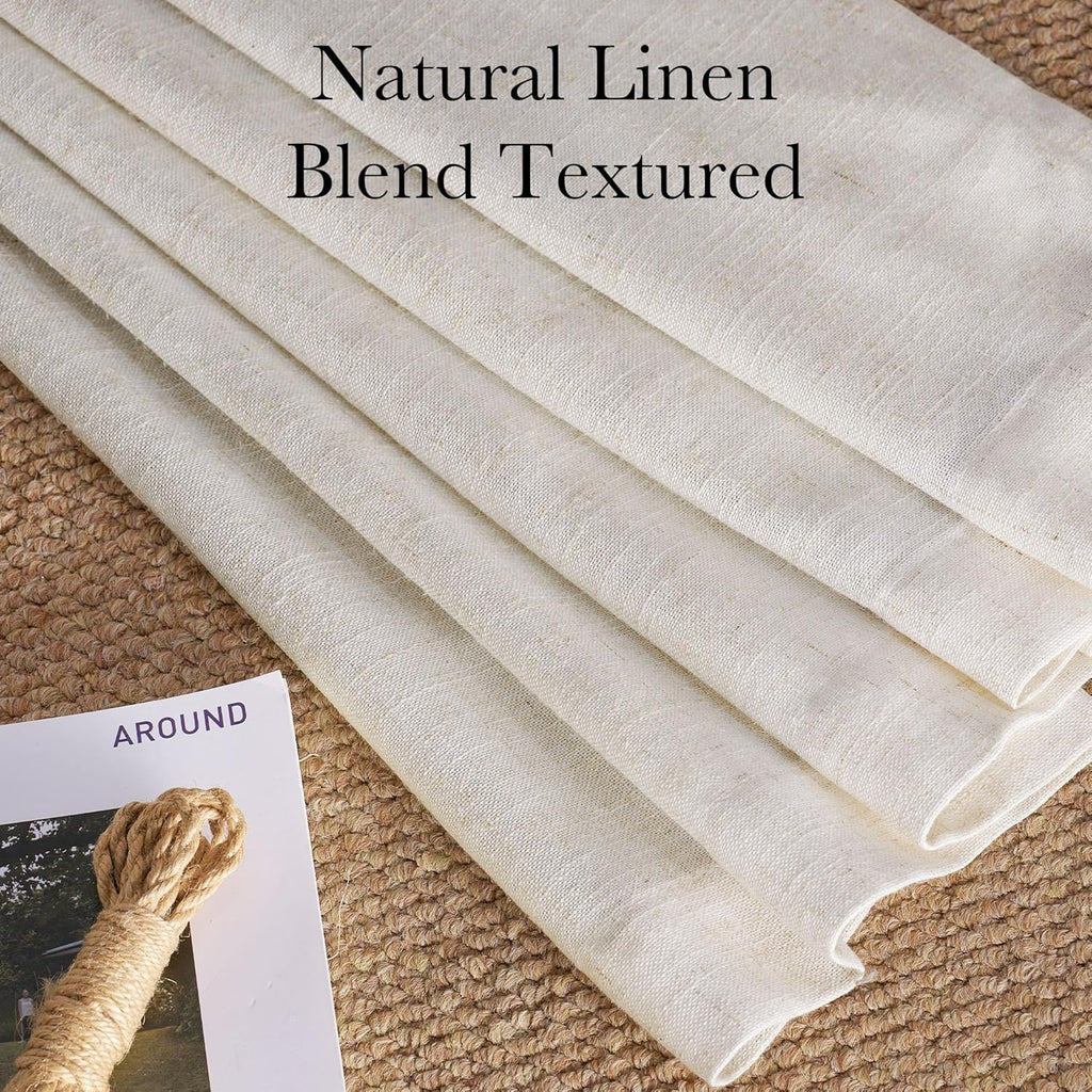 100% Blackout Pinch Pleated Curtains 96 inches Long 2 Panels Set, Linen Blend Thermal Drapes Window Treatments , W40