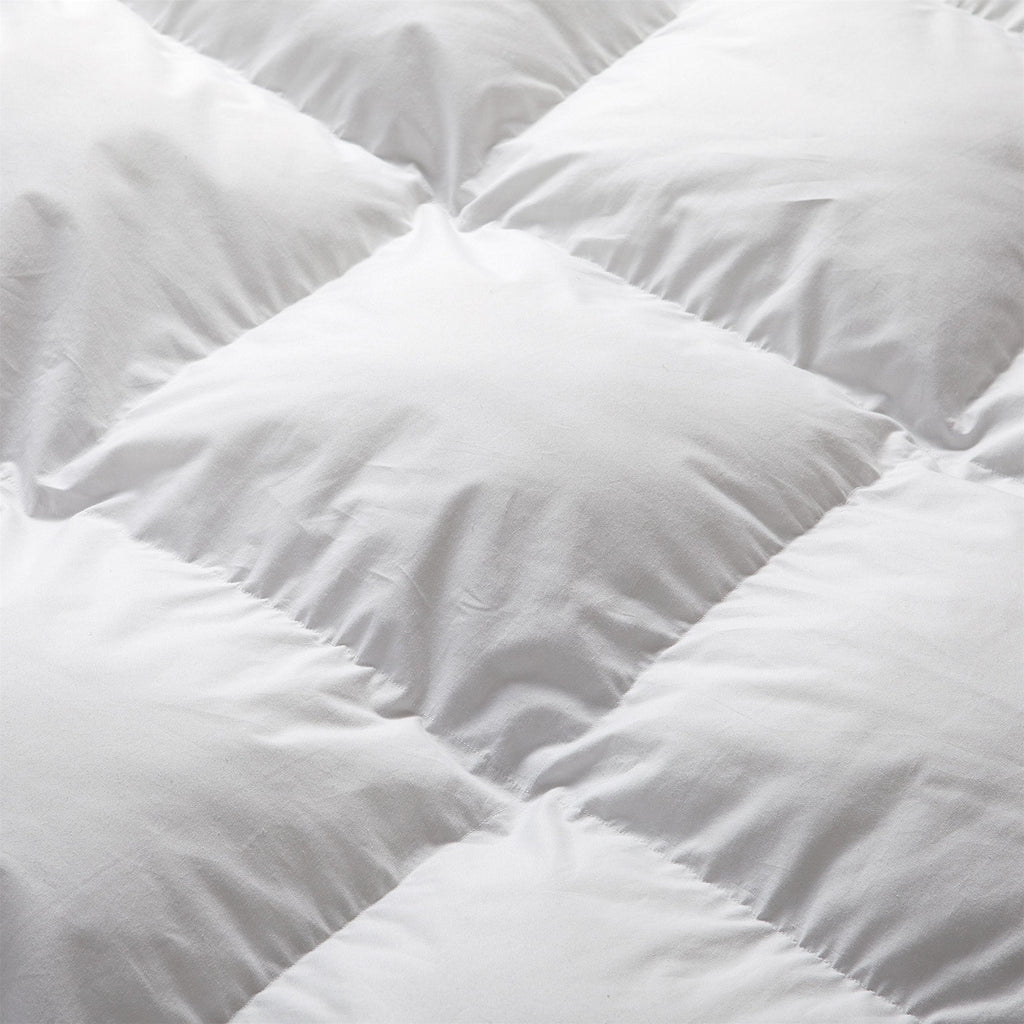 Luxurious 1200 Thread Count Goose Down Fiber Comforter Duvet Insert, Twin Size - 100% Egyptian Cotton Cover
