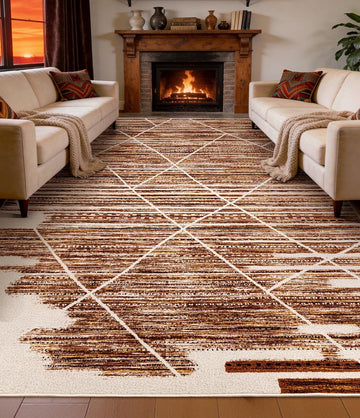 Western Rug,Non Slip Village Brown Rugs, Easy Cleaning Low Pile Large Carpet, Kids Playroom, Office