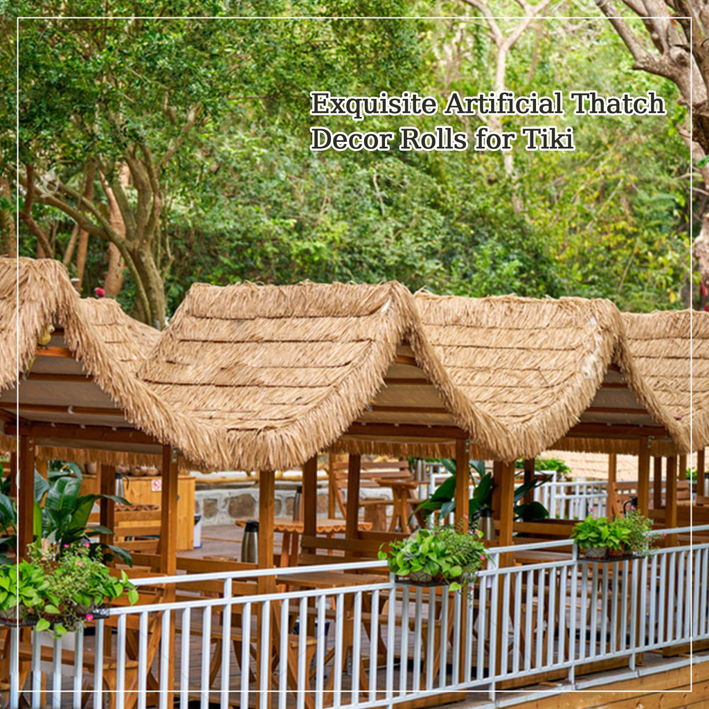 Premium Mexican Style Artificial Palm Thatch Roof Rolls. 5 Lengths, 2 Colors. Waterproof. Easy Install. Ideal for