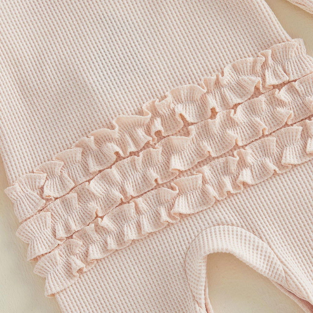 My First Easter Baby Girl Outfit Newborn 0 3 Bunny Waffle Knit Sweater Romper and Headband (My First Easter