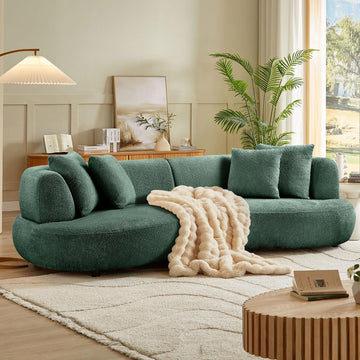 102.36" Curved Sectional Sofa Modern Couch, CircleCouch LuxurySofa Upholstery BoucleSofa Couchwith 4 Pillows