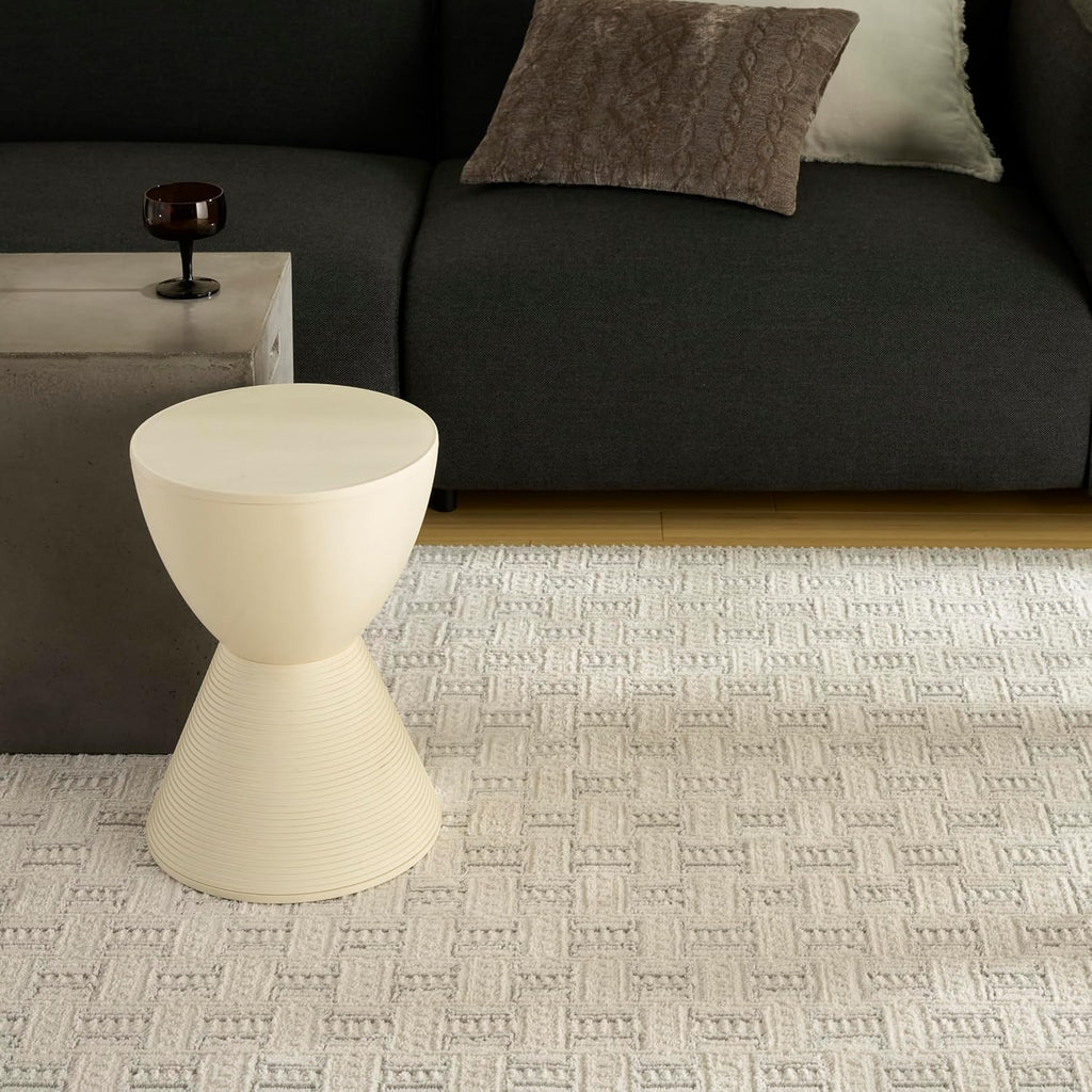 Home Nordic Ivory Grey Area Rug - Easy Clean, Non Shedding, Bed Room, Living Room, Dining Room, Kitchen (5' x