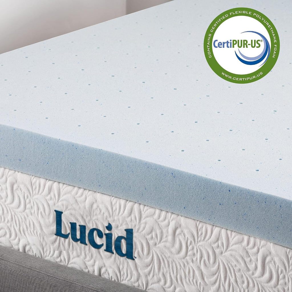 4 Inch Memory Foam Mattress Topper, Queen Size - Cooling Gel Bed Topper - Preassure-Relieving Ultra Plush Feel
