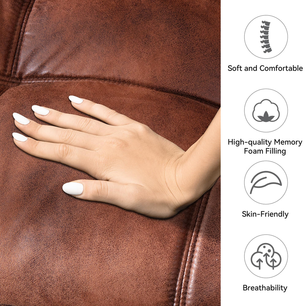 Saddle Brown Faux Leather Futon Sofa Bed, Convertible Futon Couch