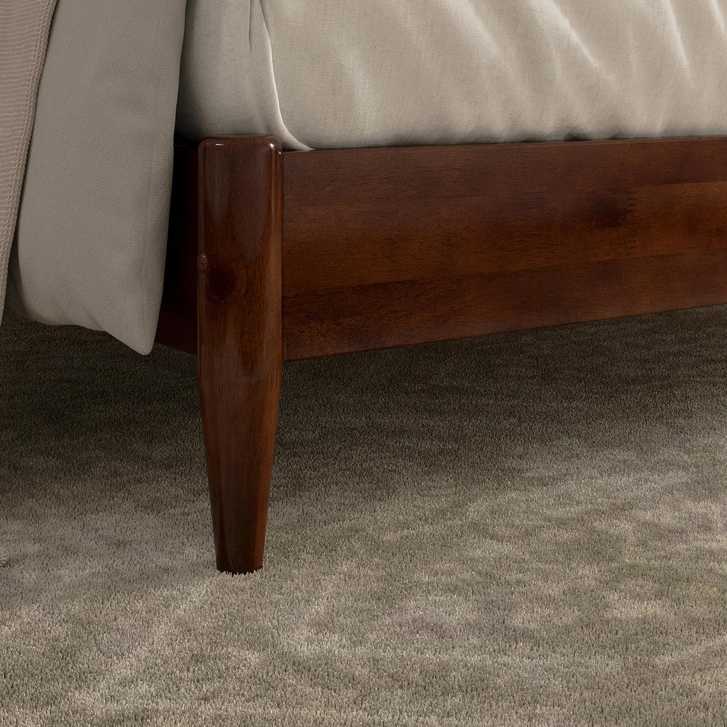 Pasadena King Solid Wood Low Profile Platform Bed, Walnut