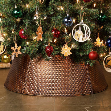 Metal Christmas Tree Collar, 20.8"/27.5" Inner Diameter Ring, Base Cover for Trees Up to 7.5Ft, Skirt Base Stand