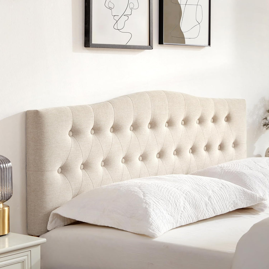 Tufted Upholstered Headboard King, Sturdy and Durable Solid Wood Bed headboard
