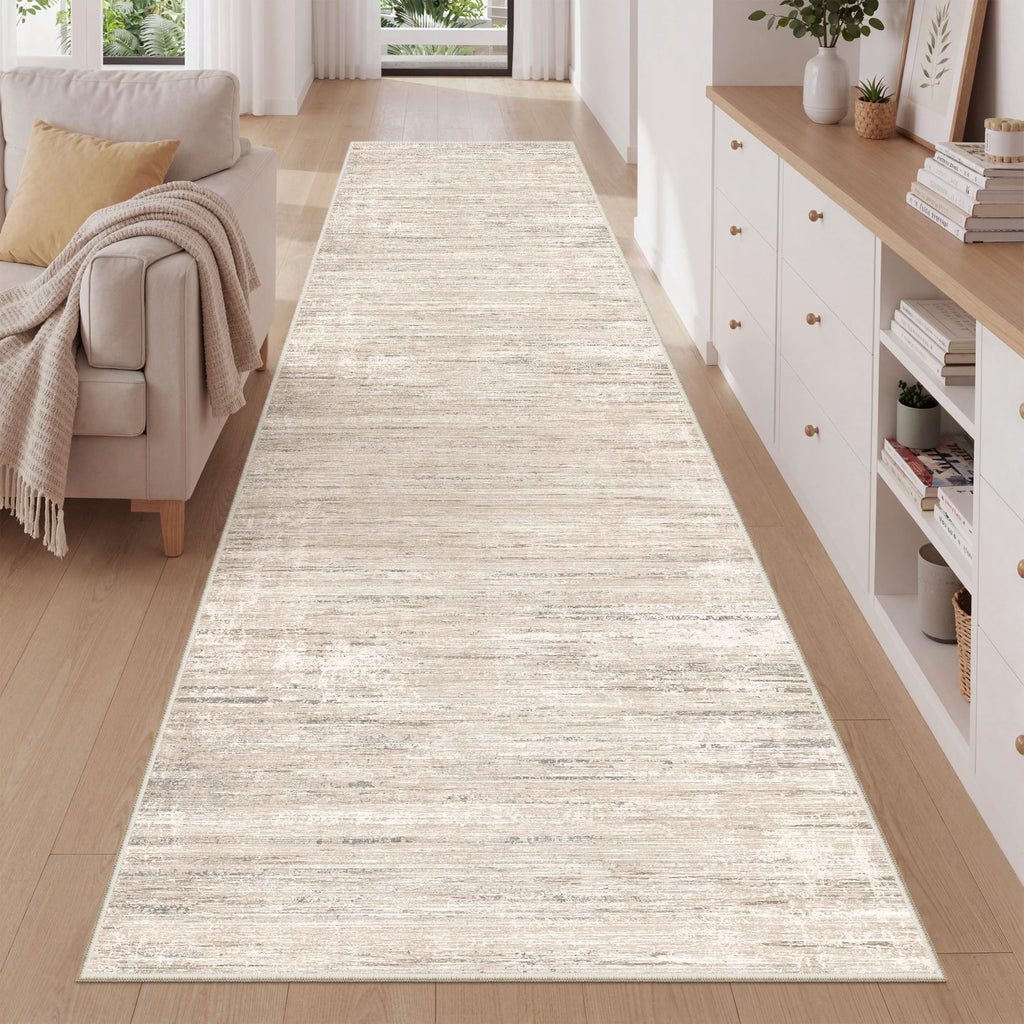 Washable Hallway Runner Rugs 2.5 x 10, Soft Kitchen Rug Beige