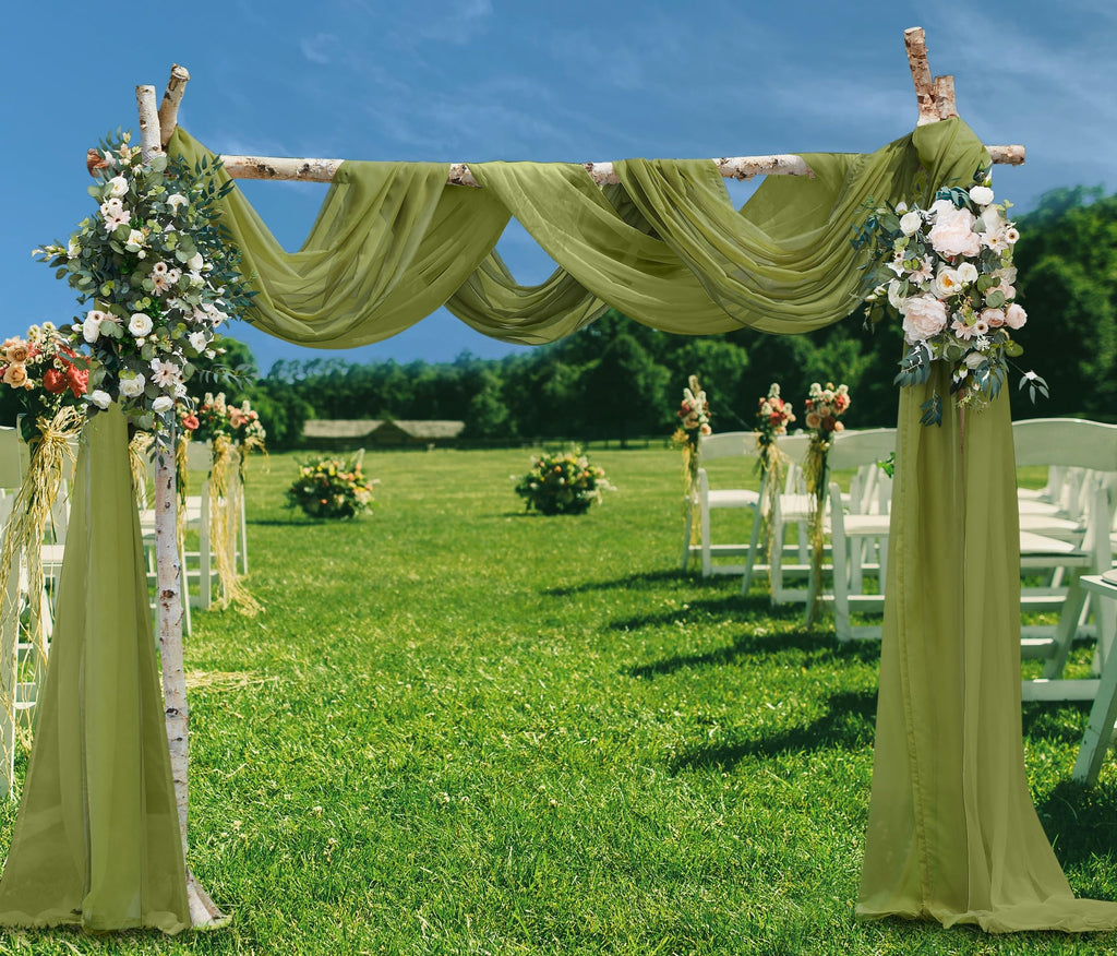 XXL Sage Green Wedding Arch Draping Fabric. AD Double Sage 360