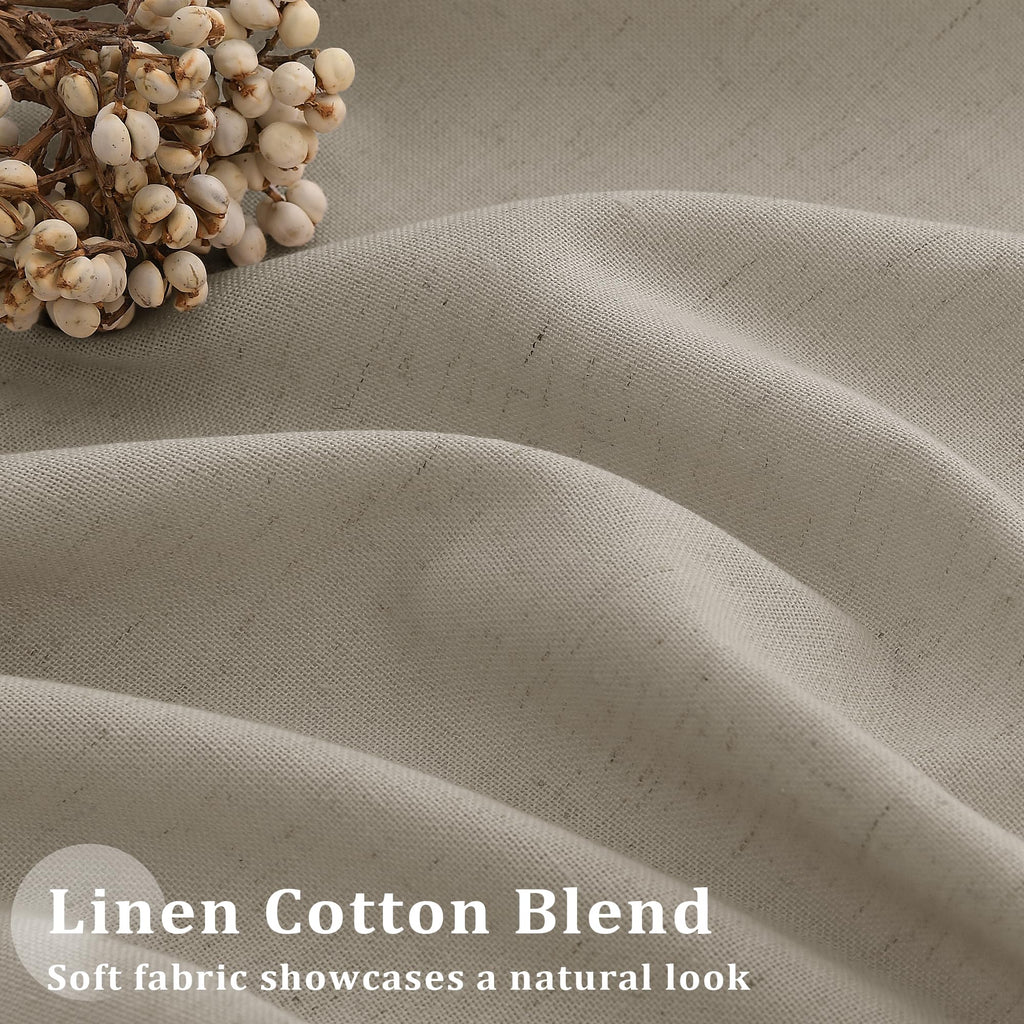 96 Inch Pinch Pleated Linen Textured Curtains Burlywood Birch