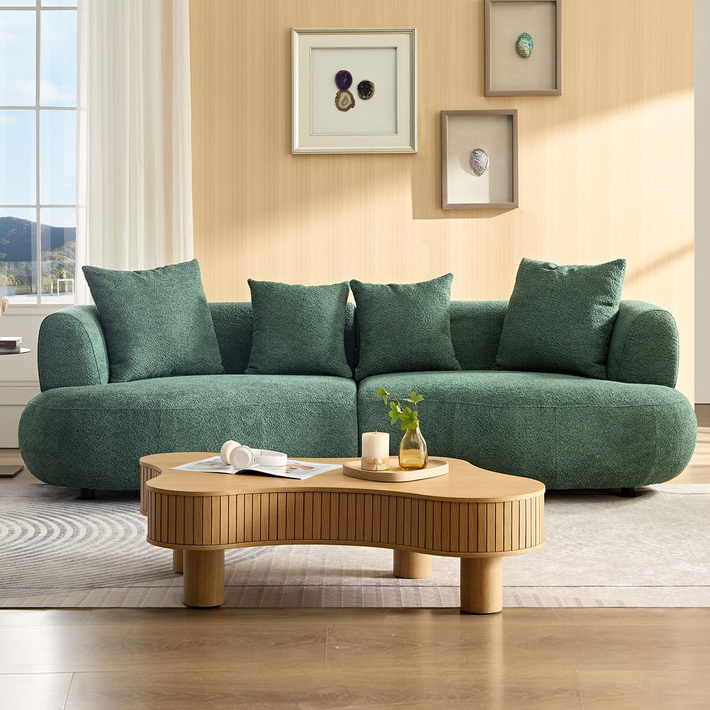 102.36" Curved Sectional Sofa Modern Couch, CircleCouch LuxurySofa Upholstery BoucleSofa Couchwith 4 Pillows