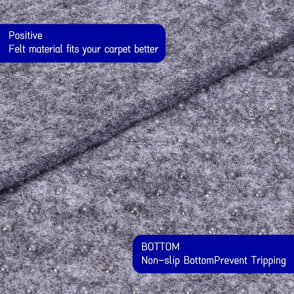 Non Slip Rug Pad 9 x 12 Ft, Extra Large Felt Under Rug Cushioning, Carpet Padding for Area Rugs on Hardwood, Laminate - Set of 108