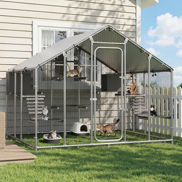 95" Extra Large Catio Outdoor Cat Enclosure for Multiple Cats