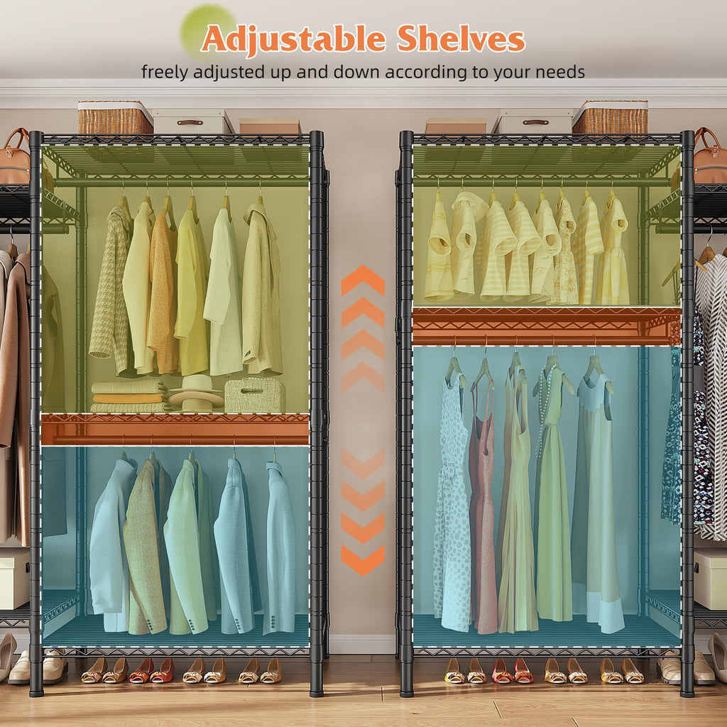 Clothes Rack, L Shaped Portable Closets for Hanging Clothes, 900LBS