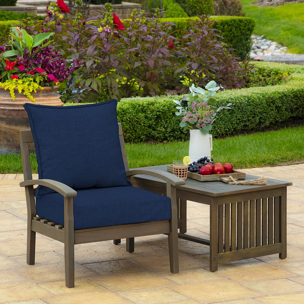 Outdoor Deep Seat Cushion Set, Foam, 24x24, Sapphire Blue | Sofa, Couch, Conversation Set, Premium High-Density Foam