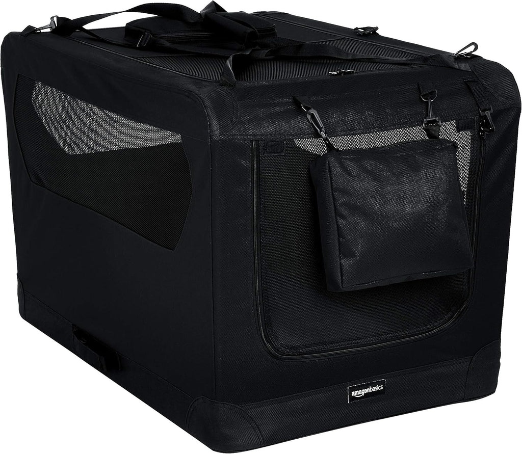 Foldable Portable Soft Pet Dog Crate Carrier Kennel, 36 x 24 x 24 inches, Black