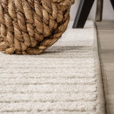 JONATHAN Y Hallie High-Low Curve Ivory/Cream Indoor/Outdoor Area Rug, 8x10, Minimalist, Japandi, Pet Friendly