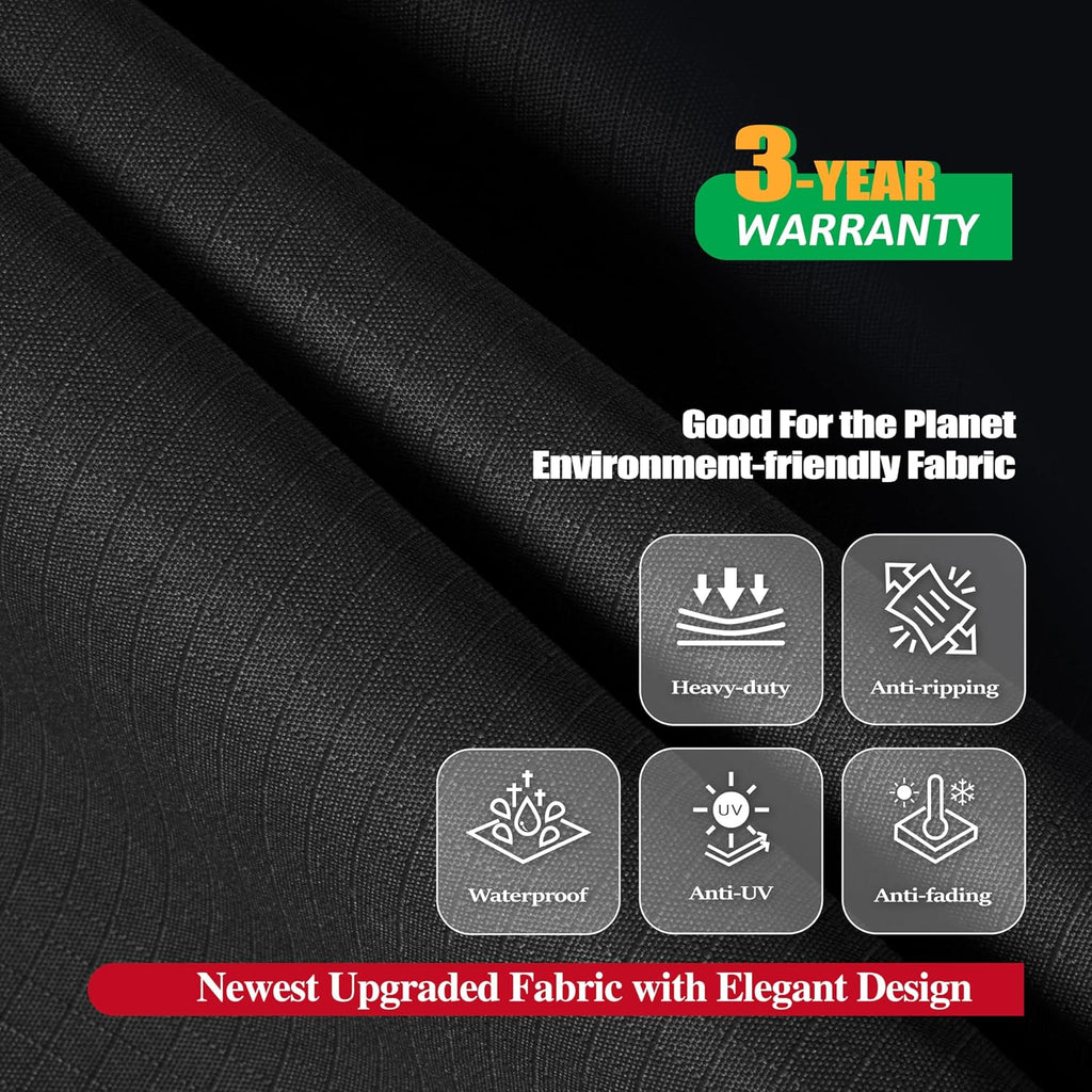 Grill Cover BBQ Cover, Black, 48" W x 27" D x 43" H | For 2 Burner Charcoal Gas BBQ, Heavy Duty, Rip-stop
