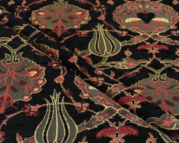 Floral Tulip Bohemian Boho Tapestry Ottoman Turkish Navajo Moroccan Oriental Ethnic Upholstery Fabric by the Yard