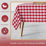 Gingham Checkered Tablecloth 60x102 Inch, 100% Cotton, Classic Check Pattern, Washable Table Cover f