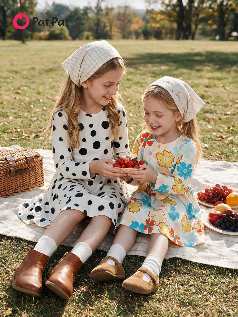 Girls Long Sleeve A Line Skater Dress Casual Everyday Outfit