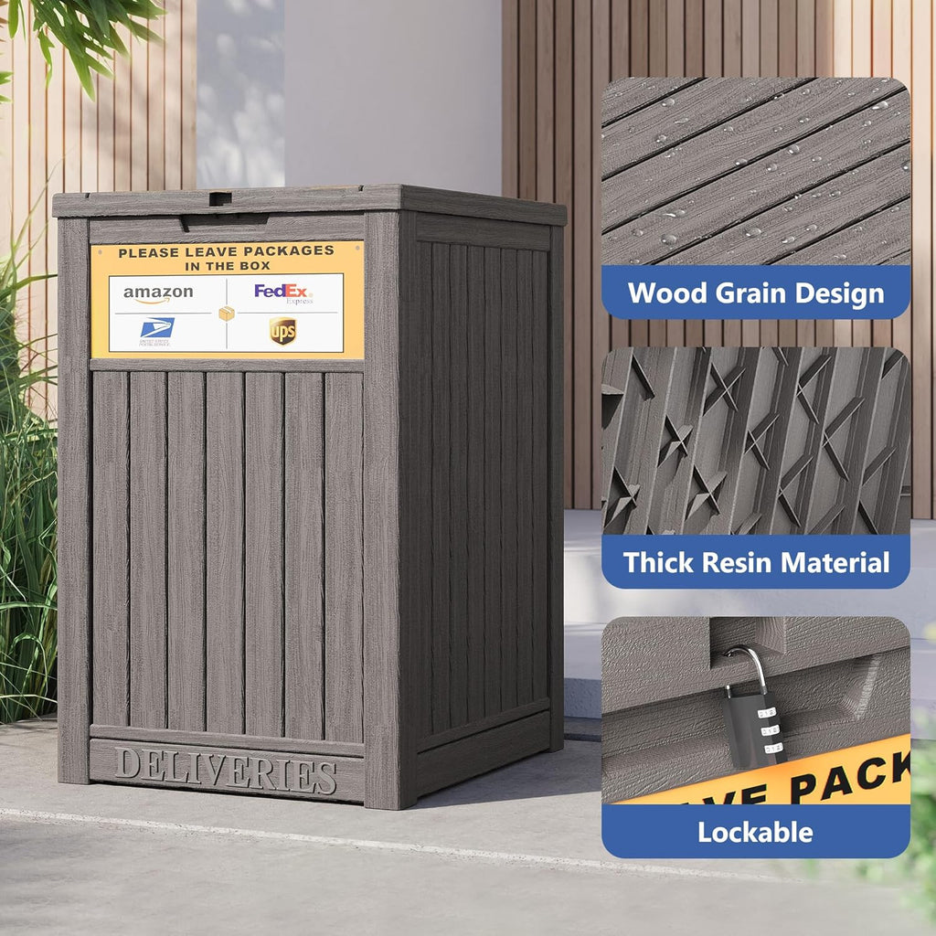 Upgrade 48 Gallon Package Delivery Box with Sticker Sign