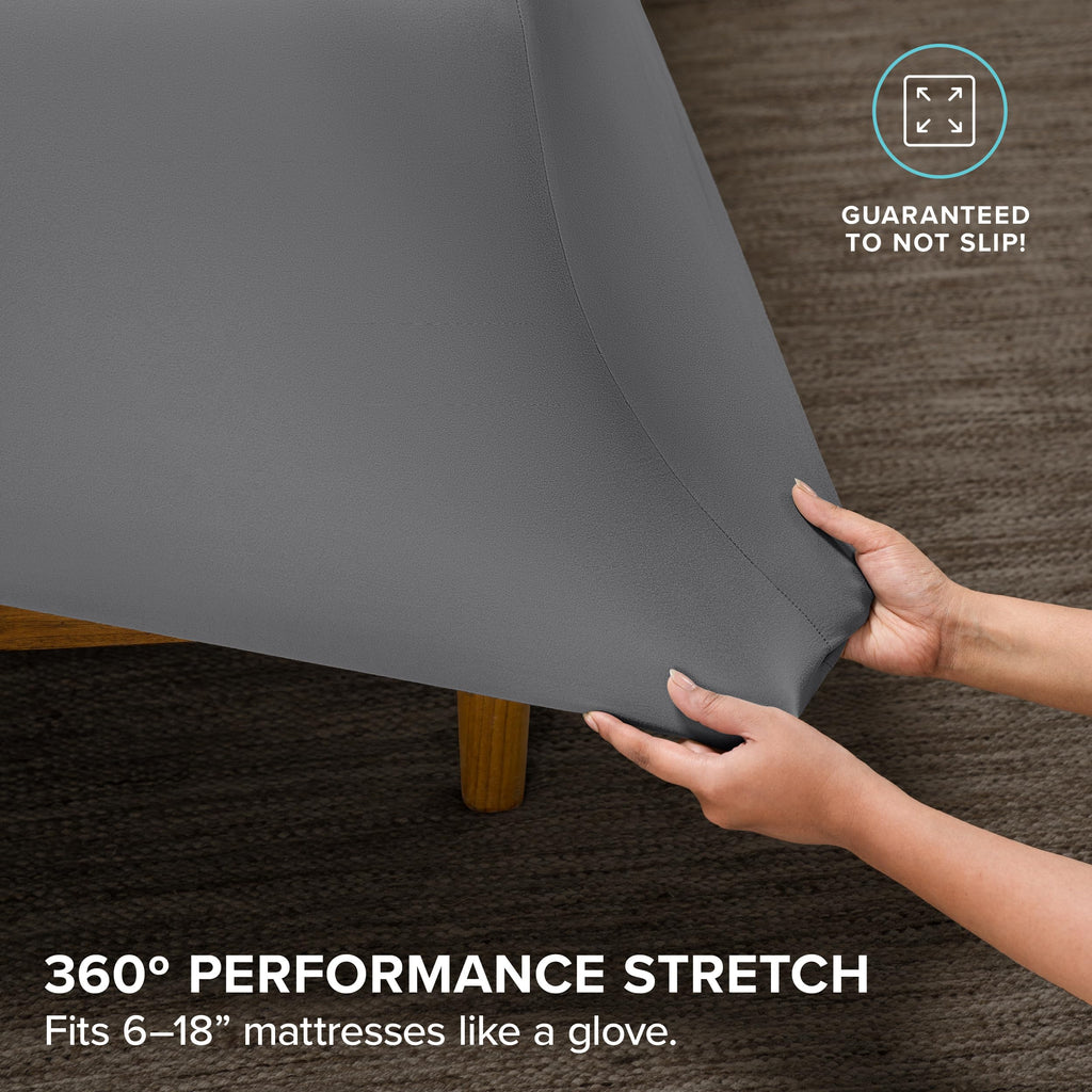 Cooling Performance Jersey Knit Stretch Sheet Set (, Grey)