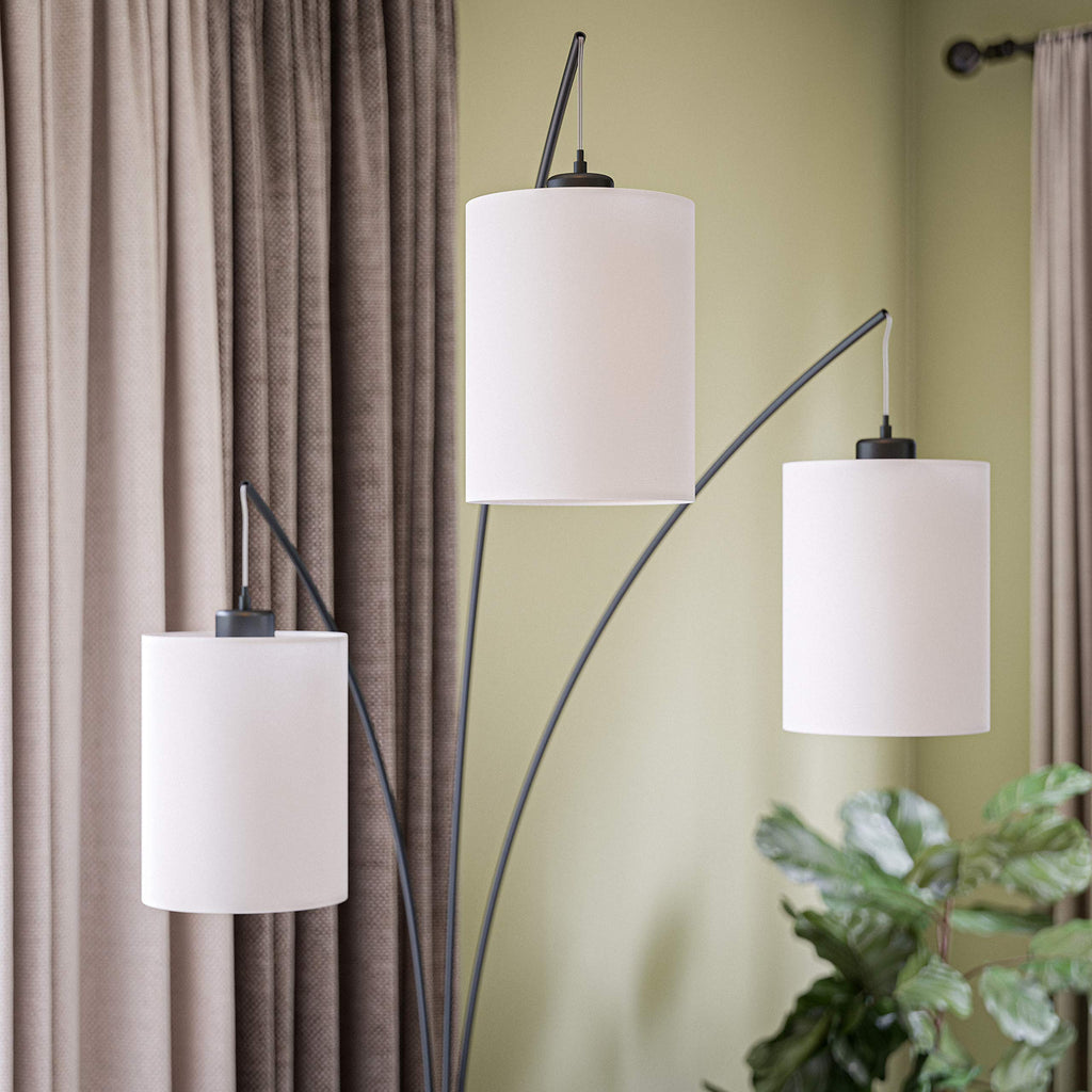 Leah Modern Arc Floor Lamp, Black, 87.5 Inch Height, 31.5 Inch Width, 31.5 Inch Depth