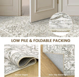 Living Room 10x14 Area Rugs, Washable Area Rug Stain Resistant Carpet Vintage Soft Rugs for Bedroom 