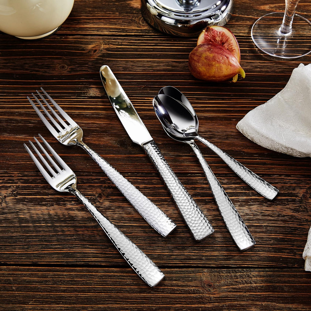 Premium Louis Hammered 20/45/65-Piece Silverware Set (65)