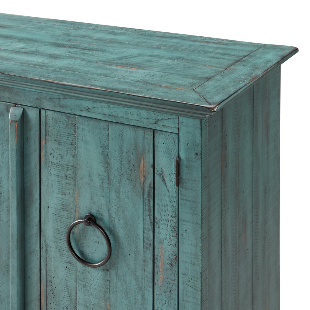 Garden District 65" Solid Wood TV Stand, Turquoise