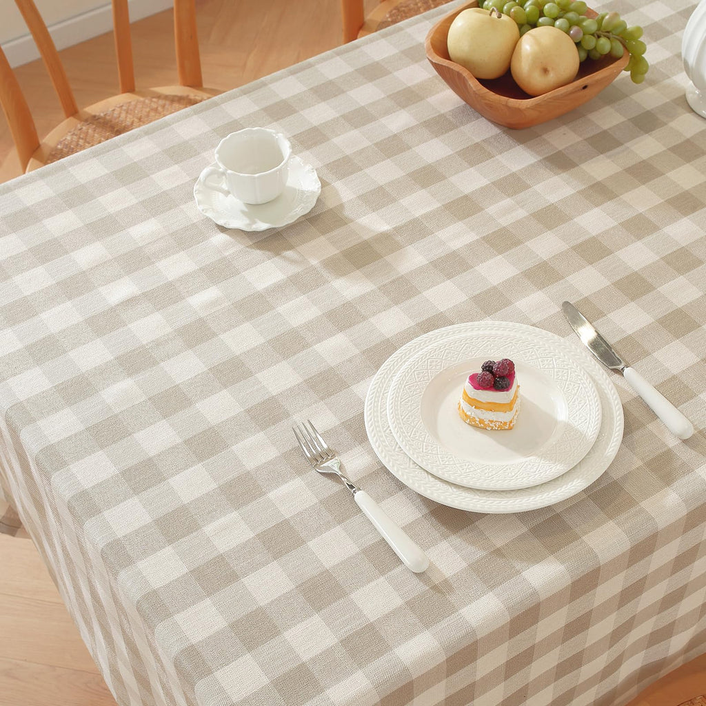 Checkered Tablecloth Rectangle Washable Buffalo Plaid Table Cloth Cotton Linen Gingham Table Cover for Picnic Kitchen