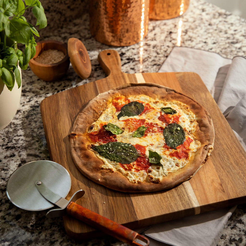 Acacia Wood Cutting Board and Chopping Board with Handle for Meat, Cheese Board, Vegetables, Bread, and Charcuterie